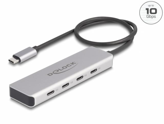 USB хъб Delock 64231, USB-C - 4 x USB-C, 10 Gbps 