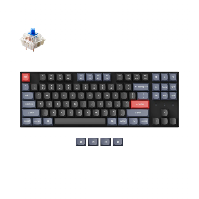 Геймърска механична клавиатура Keychron K8 Pro Blue Switch RGB 