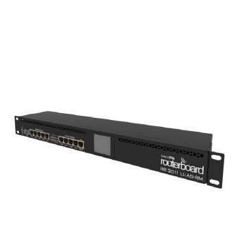 Рутер MikroTik RB3011UiAS-RM, CPU 1.4GHz, 1GB, 8x10/100/1000 1xSFP, USB 3.0