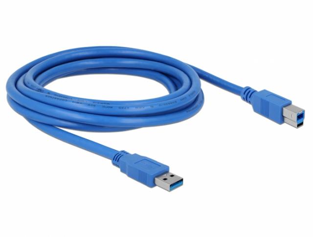 Delock Cable USB-A - USB-B, 3m 