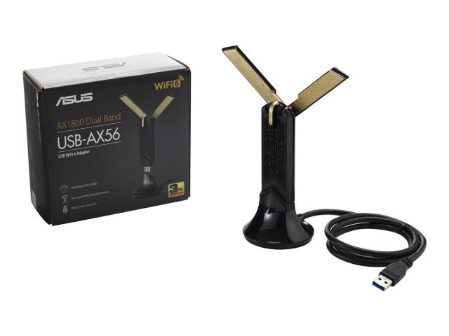 Безжичен адаптер ASUS USB-AX56U Dual Band AX1800 WiFi 6 802.11ax, USB 3.2 Gen1 