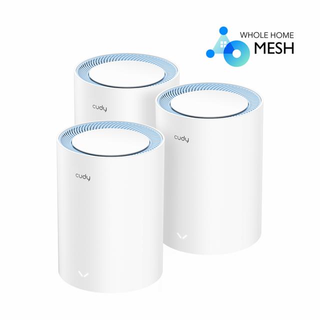 Безжична MESH система Cudy M1200 3, AC1200 Dual Band, 2.4/5 GHz, 300 -  867 Mbps, 3 броя 