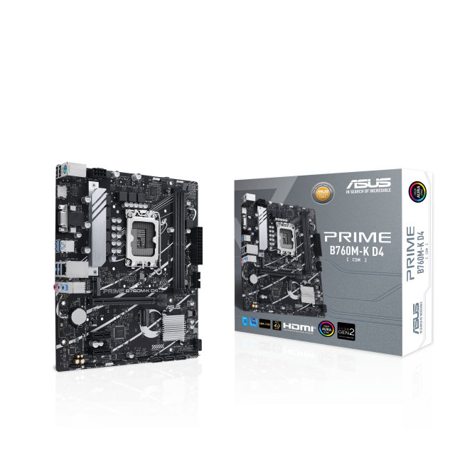 Дънна платка ASUS PRIME B760M-K D4, LGA 1700, mATX 