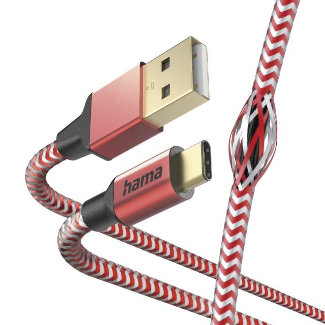 Hama "Reflective" Charging Cable, USB-A - USB-C, 201559 