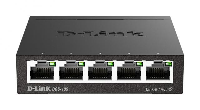 Switch D-Link DGS-105/E, 5 ports, 10/100/1000, Gigabit, metal 