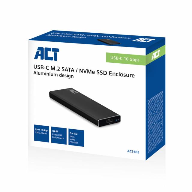 USB-C M.2 SATA and NVMe SSD Enclosure 