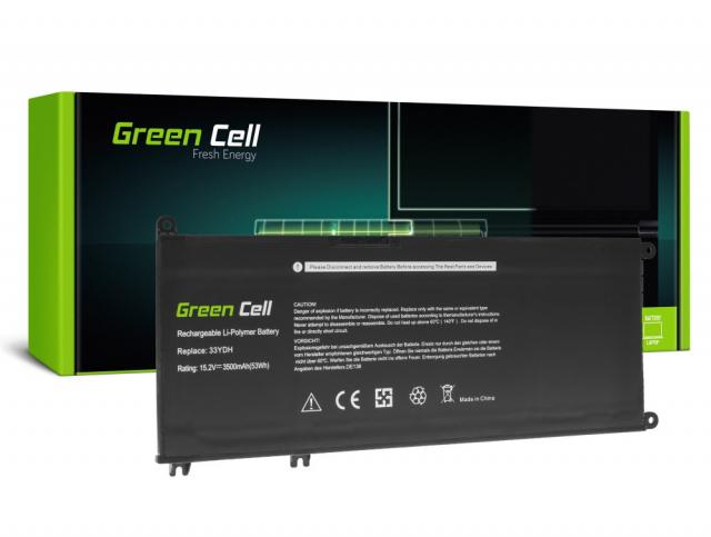 Батерия за лаптоп GREEN CELL, Dell 33YDH, Dell Inspiron G3 3579, 3779, G5 5587, G7 7588, 7577, 7773, 7778, 7779, 7786, Latitude 3380, 3480, 3490, 3590, 15.2V, 3400mAh 