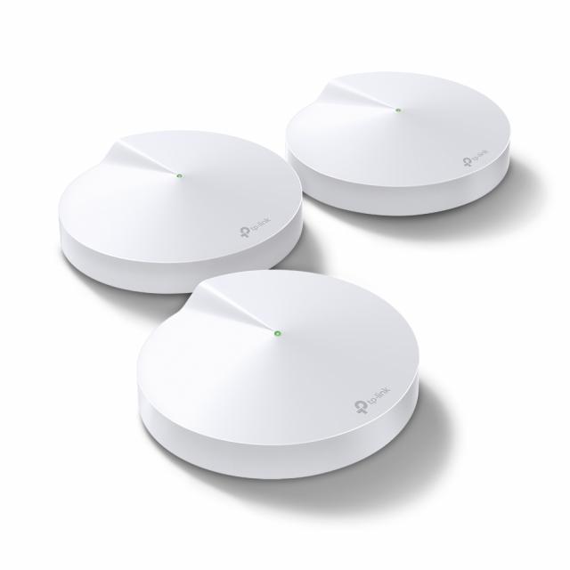 Безжичен рутер TP-Link Deco M5, AC1300, 2.4/5 GHz, 400 -  867 Mbps, Gigabit, (3-pack) 