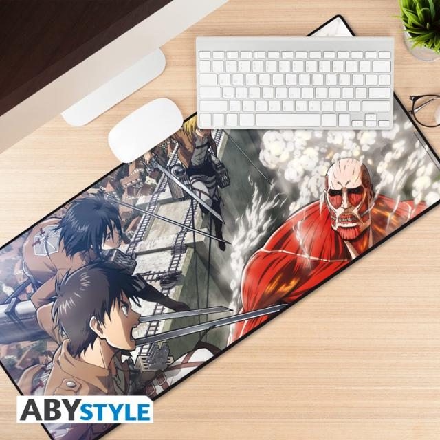 Геймърски пад ABYSTYLE - ATTACK ON TITAN - Eren vs Colossal Titan, XXL 