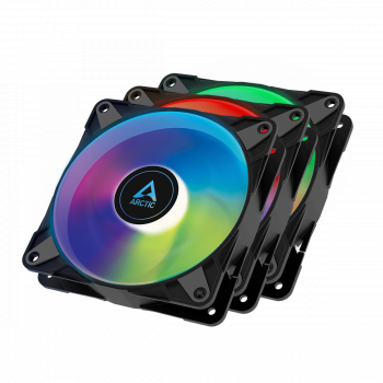 Fans ARCTIC P12 Black A-RGB 120mm, 3 Fan Pack