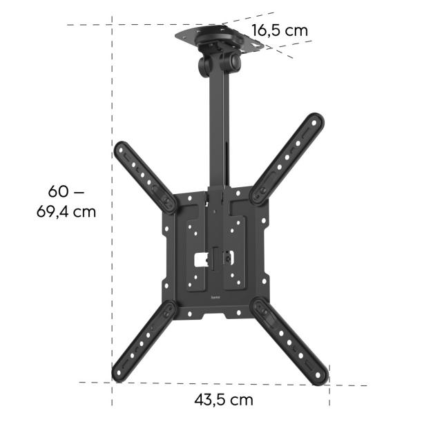 TV Ceiling Bracket, 400x400, 165 cm (65"), HAMA-118086 