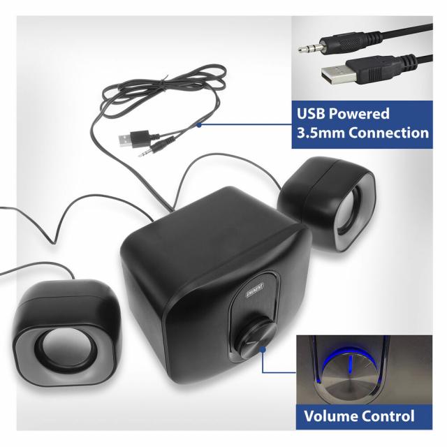 Eminent 2.1 Stereo speaker set for PC and laptop, USB powered 