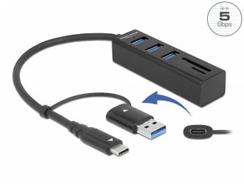 USB Хъб, 3 порта, DELOCK-63859