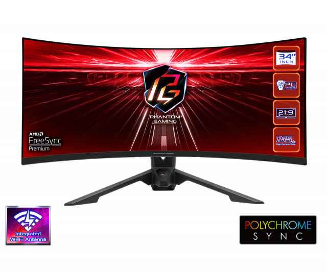 Gaming Monitor ASRock PG34WQ15R3A, 34" UHD (3440 x 1440) VA 