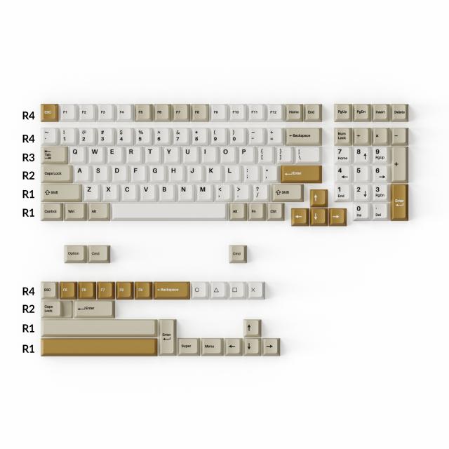 Капачки за механична клавиатура Keychron Cherry Profile Double - Shot PBT Full Set 219 Keycaps - Camel 