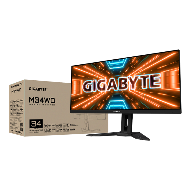 Gaming Monitor Gigabyte M34WQ-EK, 34" IPS WQHD (3480 x 1440), 144Hz, 1ms, HDR400 