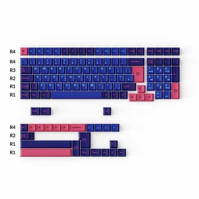 Капачки за механична клавиатура Keychron Cherry Profile Double - Shot PBT Full Set 219 Keycaps - Player 