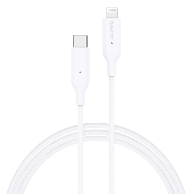 Hama Charging Cable, USB-C - Lightning, 1 m, white 