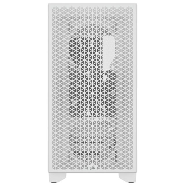 Кутия Corsair 3000D Airflow Mid Tower, Tempered Glass, Бял 