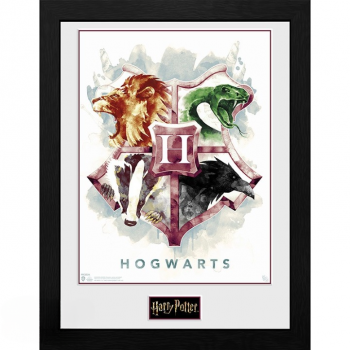 GBEYE HARRY POTTER - Framed print "Hogwarts Water Colour" (30x40)