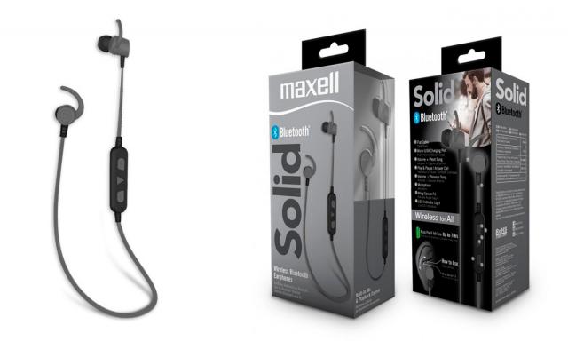 Wireless Bluetooth Headphones ear buds MAXELL BT100 SOLID, Black 