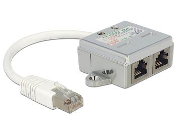 Delock RJ45 Port Doubler 1 x RJ45 plug to 2 x RJ45 jack (2 x Ethernet)