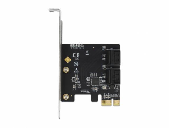 Карта Delock, PCI Express x1 към  4 port SATA, Low Profile 