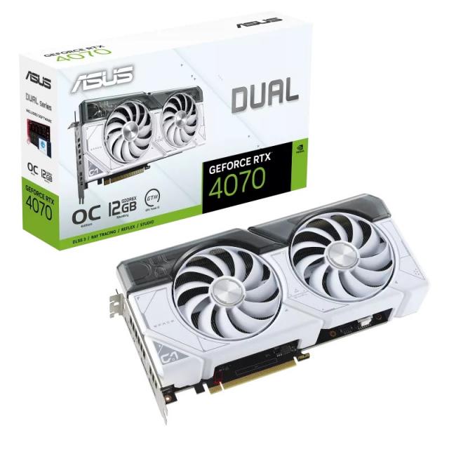 Видео карта ASUS Dual RTX 4070 White OC 12GB GDDR6X 