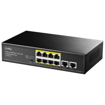 Switch Cudy FS1010PG, 8-Port 10/100M PoE+ Switch with 2 Uplink Ports 10/100/1000