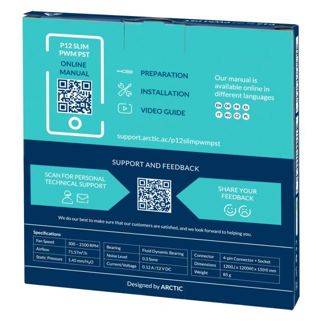 Fan ARCTIC P12 SLIM PWM PST 