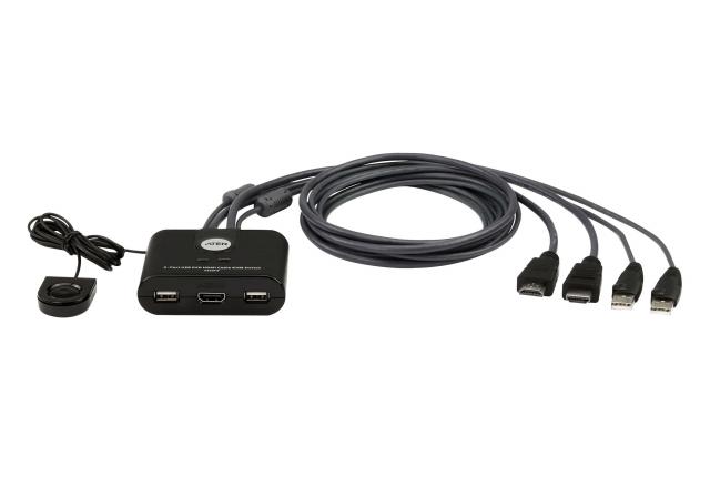 ATEN 2-Port USB FHD HDMI Cable KVM Switch 