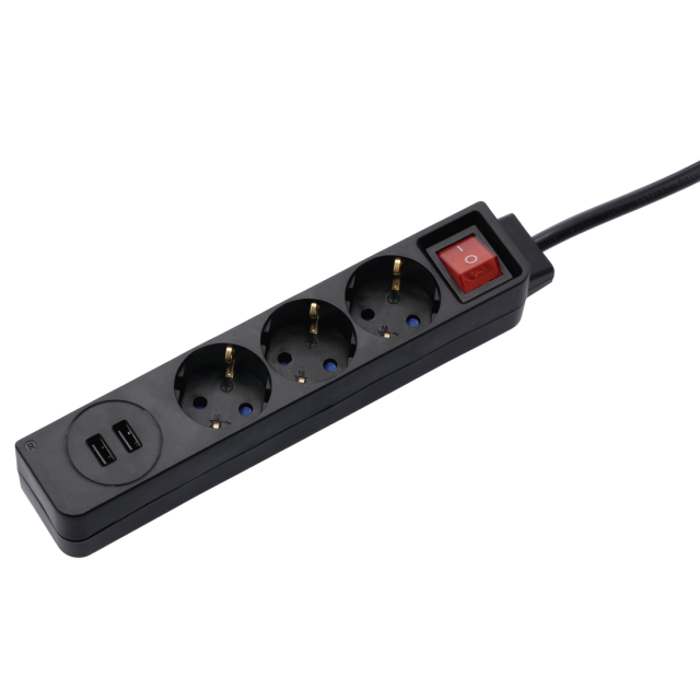 Hama "USB 3.4A" Power Strip, 3-Way, 1.4м, 137353 