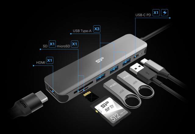 Silicon Power Boost SU20 7-in-1 docking station 