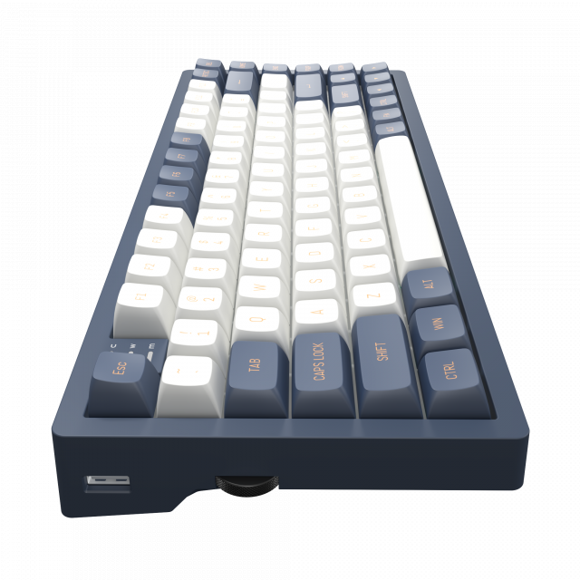 Геймърскa механична клавиатура Dark Project KD83A Ivory/Navy Blue RGB 75% - G3MS Sapphire Switches, PBT 