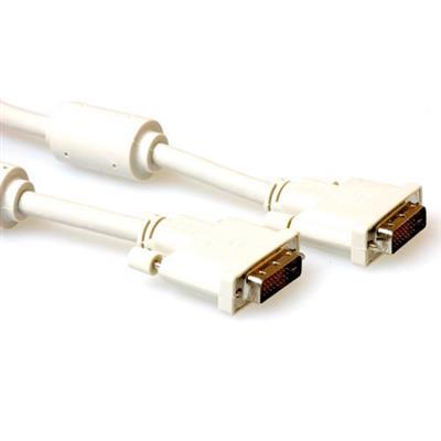 Cable ACT AK3634, DVI-D Plug - DVI-D Plug, 10 m, White 