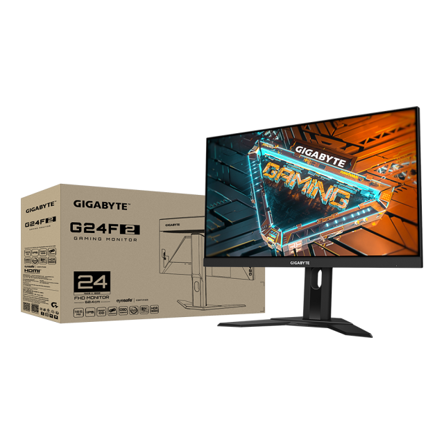 Gaming Monitor Gigabyte G24F 2, 23.8" SS IPS FHD, 165Hz, 1ms 