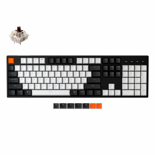 Геймърска Механична клавиатура Keychron C2 Full-Size Gateron G Pro Brown Switch White LED ABS 