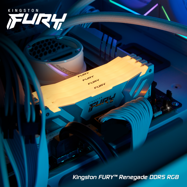 Памет Kingston Fury Renegade White RGB 64GB(2x32GB) DDR5 