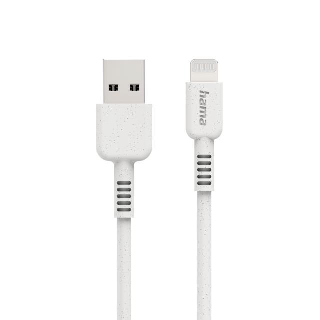 Кабел за зареждане HAMA "Eco", USB-A - Lightning, 1 м, 187283 