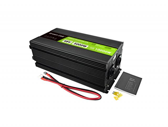 Инвертор GREEN CELL, 48/220V,  DC/AC, 5000W/10000W,INVGCP5000LCD  LCD чиста синусоида 