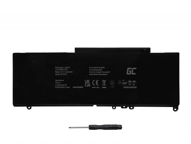 Батерия за лаптоп Dell Latitude E5250 E5450 E5550 G5M10 0WYJC2  7,6V 6200mAh GREEN CELL 