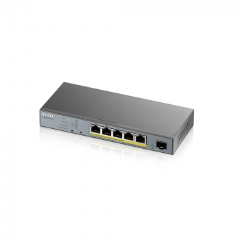 Switch 8-port ZyXEL GS1350-6HP, 6-ports, Gigabit, Управляем, PoE 60W