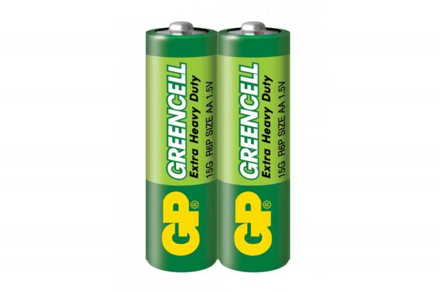 Zinc carbonic zinc battery GP  R6 AA 2 pcs. GREENCELL 15G-S2  1.5V 