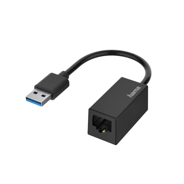 Hama Network Adapter, USB Plug - LAN/Ethernet Socket, Gigabit Ethernet 