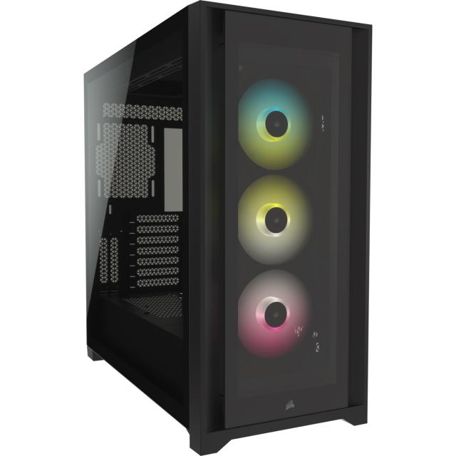 Кутия Corsair iCUE 5000X RGB Mid Tower, Tempered Glass, Черна 