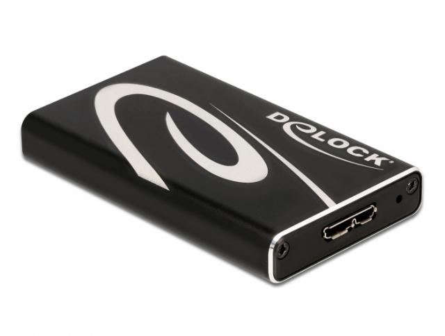 Външно чекмедже Delock 42006, За mSATA SSD, USB 