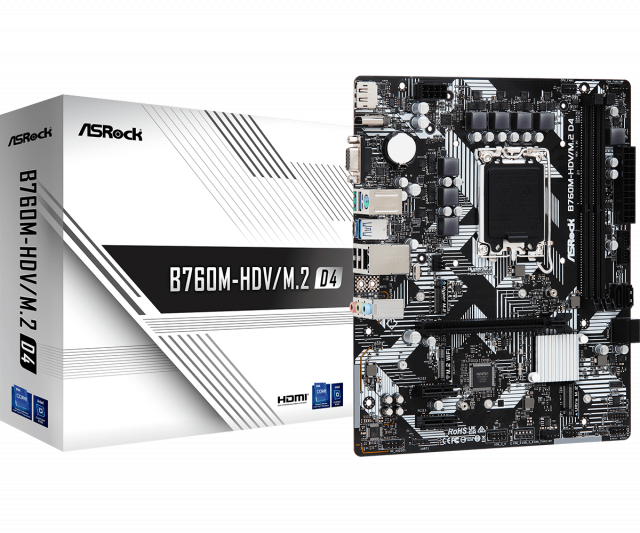 Дънна платка ASRock B760M-HDV M.2, LGA1700, ATX 