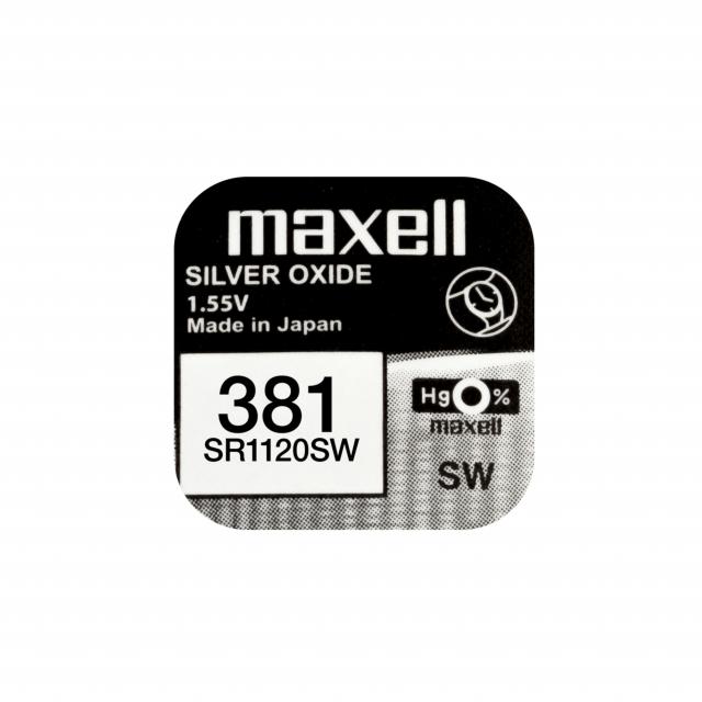 Бутонна батерия сребърна MAXELL SR1120 SW /381/391/  AG8   1.55V 