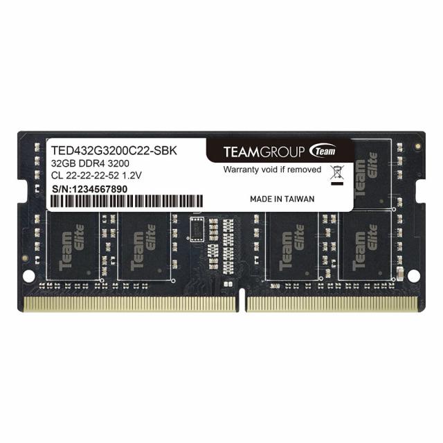 Memory Team Group Elite DDR4 SO-DIMM 32GB 3200MHz CL22 1.2V TED432G3200C22-S01 