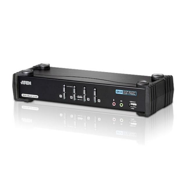 KVMP превключвател ATEN CS1784A, 4-портов, USB, DVI Dual Link, Audio 